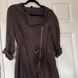 H&M Brown Trench Coat with Hood